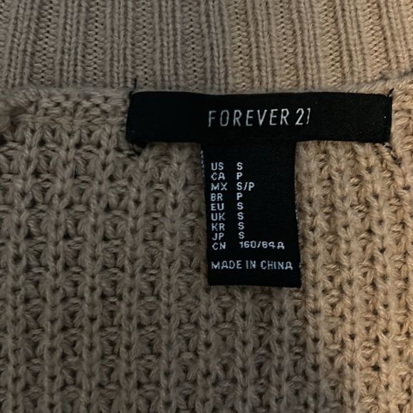 Forever 21 Beige Long Sleeve Button Up Sweater size S - Picture 6 of 6